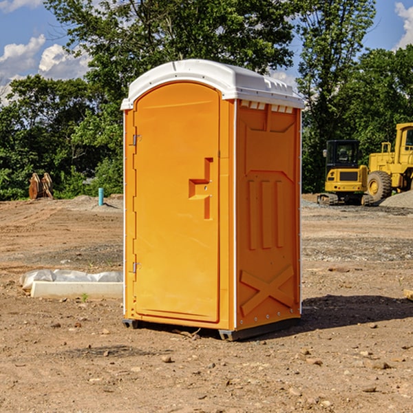 how often are the portable restrooms cleaned and serviced during a rental period in Hamlin County SD